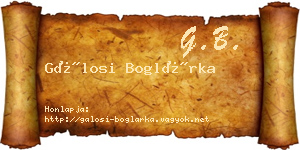 Gálosi Boglárka névjegykártya