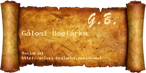 Gálosi Boglárka névjegykártya